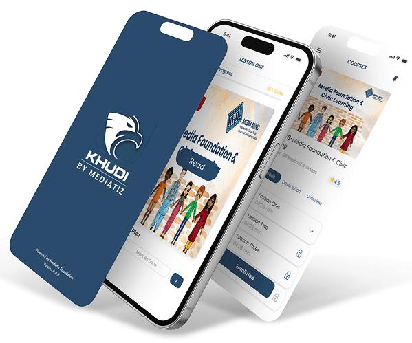 Khudi App shown across multiple phone screens